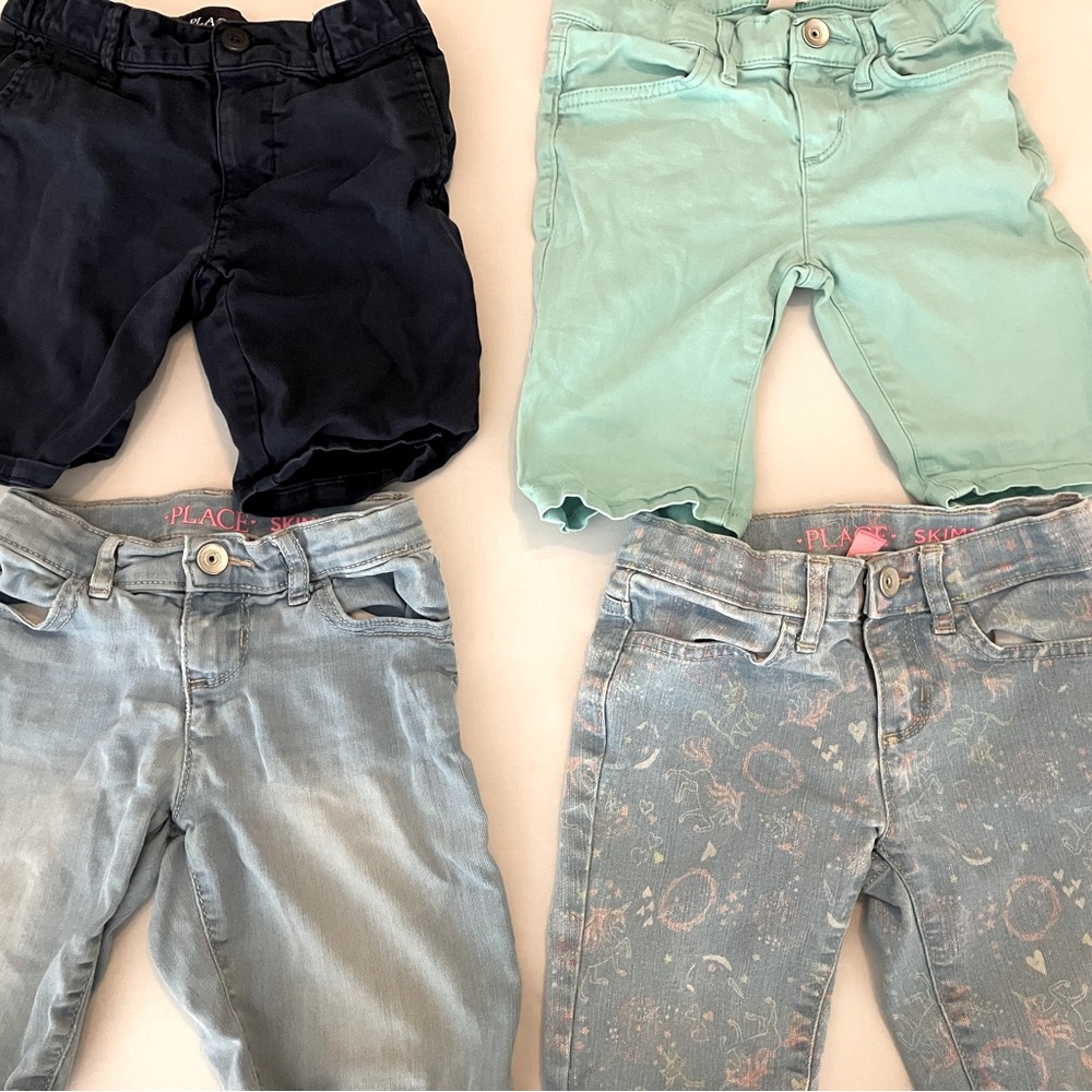 Girls Roll Cuff Denim Skimmer Shorts